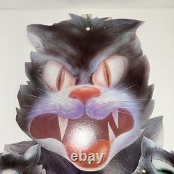 VTG Halloween Chat Noir Articulé Tête Parties du Corps Découpées Suspensions Murailles TRÈS RARE
