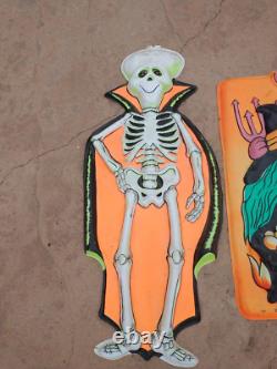 VTG Halloween Empire Vacuform Squelette Chauves-souris Vampire Cape de Dracula et Potion de Sorcières