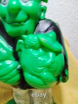 VTG années 80 RARE CONTENANT À BONBON FRANKENSTEIN JOUET MEXICAIN, KO CONTREFAÇON EN PLASTIQUE 16
