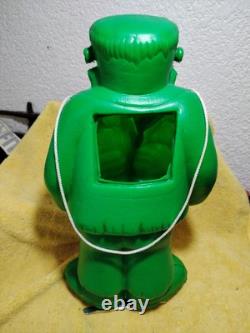 VTG années 80 RARE CONTENANT À BONBON FRANKENSTEIN JOUET MEXICAIN, KO CONTREFAÇON EN PLASTIQUE 16