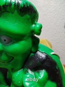 VTG années 80 RARE CONTENANT À BONBON FRANKENSTEIN JOUET MEXICAIN, KO CONTREFAÇON EN PLASTIQUE 16