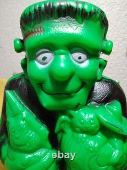 VTG années 80 RARE CONTENANT À BONBON FRANKENSTEIN JOUET MEXICAIN, KO CONTREFAÇON EN PLASTIQUE 16