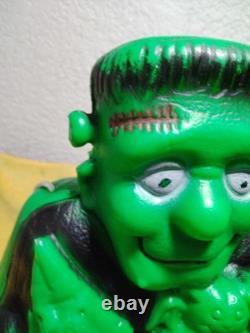 VTG années 80 RARE CONTENANT À BONBON FRANKENSTEIN JOUET MEXICAIN, KO CONTREFAÇON EN PLASTIQUE 16