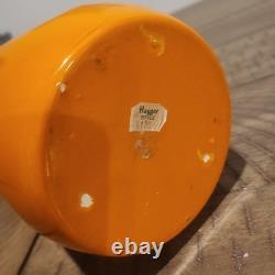 Vase Vintage Halloween Orange Noir Rare Artiste Haeger 1970's 4130