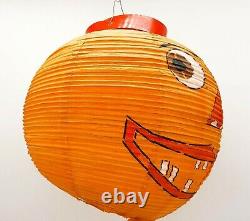Vieille Halloween Smileing Pumpkin Honeycomb Paper Lantern 1920s 1960s Rare