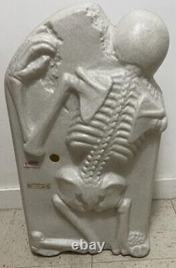 Vieille Moule Skeleton Rats Gravestone Halloween Décor Rare R. I. P. No Light