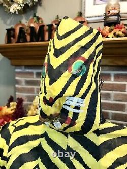 Vieux Costume De Tigre Ben Cooper D'halloween Avec Masque En Carton D'origine #262 Rare