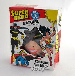 Vintage 1976 Ben Cooper Super Hero Batgirl Masque Déguisement 4-6 Petit Batteur Rare DC