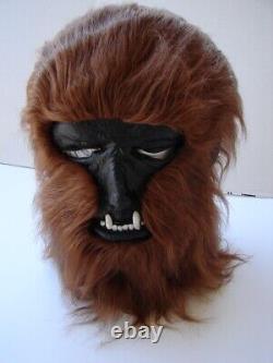 Vintage 1978 Voyageurs Wolfman Werewolf Halloween Masque De Latex Avec Cheveux Rare