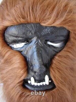 Vintage 1978 Voyageurs Wolfman Werewolf Halloween Masque De Latex Avec Cheveux Rare