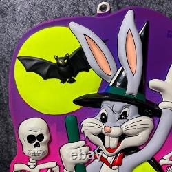 Vintage 1982 Joyeux Halloween Bugs Bunny Sorcière 3D Vacuform 22x14 Ben Cooper