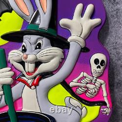 Vintage 1982 Joyeux Halloween Bugs Bunny Sorcière 3D Vacuform 22x14 Ben Cooper