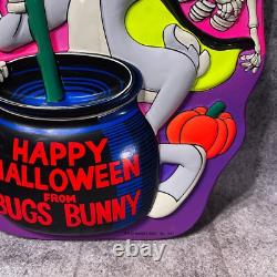 Vintage 1982 Joyeux Halloween Bugs Bunny Sorcière 3D Vacuform 22x14 Ben Cooper
