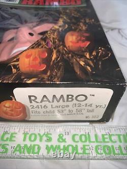 Vintage 1985 Rambo Collegeville Masque D'halloween Outfit Rare Nouveau Non Utilisé