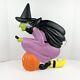 Vintage 1992 Don Featherstone Sorcière Volante Halloween Soufflé Moule Rare Avec Lumière