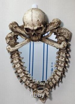 Vintage 1997 A. C. K Halloween Skeleton Crâne Chandelle Sconce Miroir Rare 20
