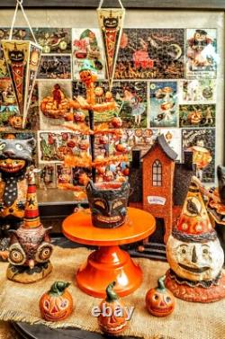 Vintage 2005 Johanna Parker/Primitives By Kathy ? Citrouille Halloween Pumpkinman/chapeau (rare)