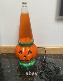 Vintage 90's Halloween Rare Pumpkin Orange Lava Lamp Difficile De Trouver Décor