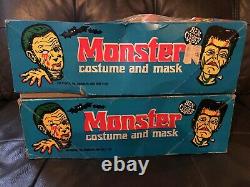 Vintage Ben Cooper Oncle Creepy Et Cousin Eerie Boxed Costume Set, Rare