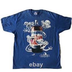 Vintage Casper Pepsi 2 Liter Fantôme Halloween Bleu 90s Promo Film T-shirt Rare XL