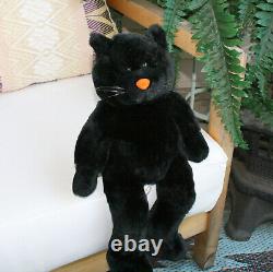 Vintage Construire Un Ours Halloween Black Lucky Kitty Cat Retraité? Rare Htf Plush