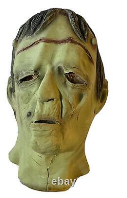 Vintage Don Post Studios 1977 Tête Complète Frankenstein Masque D'halloween Rare Gash