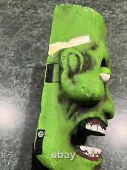 Vintage Frankenstein Green Styromousse Masque Déguisement D'halloween Ou Décoration Rare
