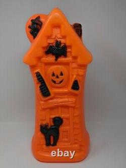 Vintage Halloween En Plastique Blow Mold Light Up Rare Haunted House Mansion 16.5