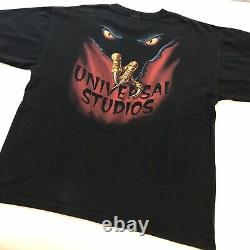 Vintage Halloween Horror Nights Vi'96 Personnel De Production Rare T-shirt Noir 2xl