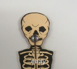 Vintage Halloween Skeleton Paper And Wood Noisemaker Merri Lei Ny Rare