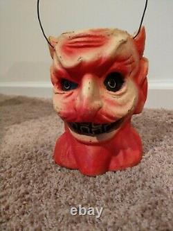 Vintage Halloween Style Devil Head Bucket Candy Container Rare