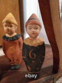 Vintage Halloween Style Jeu Brownie Bowling Pin Boy Figurines Rare