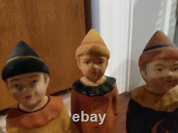 Vintage Halloween Style Jeu Brownie Bowling Pin Boy Figurines Rare