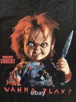 Vintage Horror Bride Of Chucky Shirt Adulte! Taille L! Super Rare! U. S. Vendeur