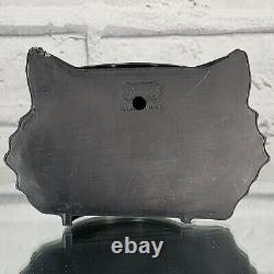 Vintage Lucky Black Cat Plastic Wall Pocket Cup 1950s Halloween Gothic Rare