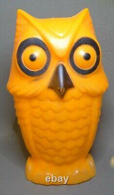 Vintage Owl Halloween Plastique Blow Mold Light Up Rare Belles Couleurs Blowmold 14