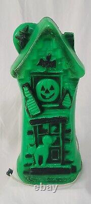 Vintage Rare 17 Pouces Green Bayshore Blow Mold Haunted House 1970s Htf Halloween