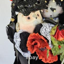 Vintage Rare APPLE WHIMSEYS 24 Chat Sorcière avec Hibou par Lita Gates 1978 Halloween