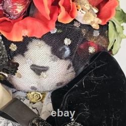Vintage Rare APPLE WHIMSEYS 24 Chat Sorcière avec Hibou par Lita Gates 1978 Halloween