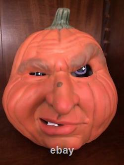 Vintage Rare Céramique Halloween Citrouille Jack'o' Lantern Creepy Face Working