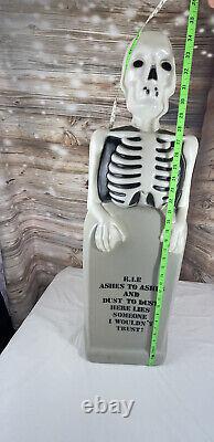 Vintage Rare Empire 35 Blowmold Skeleton Tombstone Works