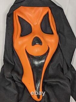 Vintage Rare Scream Ghost Face Masque Fun Monde Orange Smileing Fantastic Faces Nouveau