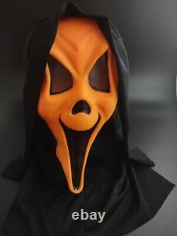 Vintage Rare Scream Ghost Face Orange Masque Fun Monde DIV Grande Condition