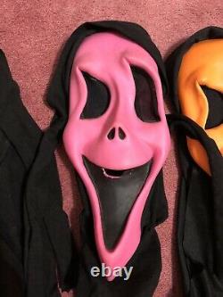 Vintage Scream Fun World Pink Ghostface Masque D'halloween 90's Rare Lot Of 5