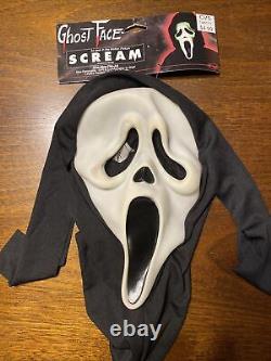 Vintage Scream Ghost Face Fun World Masque Eu Avec Étiquette Suspendue Rare