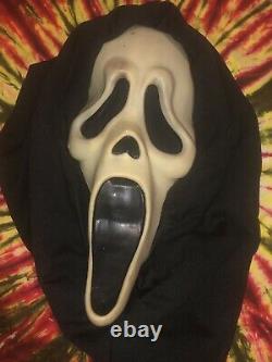 Vintage Scream Hooded Ghost Face Masque Fun World DIV Glow Rare Halloween Craignant