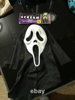 Vintage Tagged Scream Ghostface Mask Mk Stamp Asis Fun World Squinty Eyes Rare