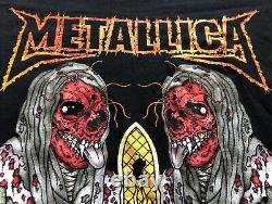 Vintage Tour Metallica Pushead Rock Band T Shirt Homme Taille M Rare