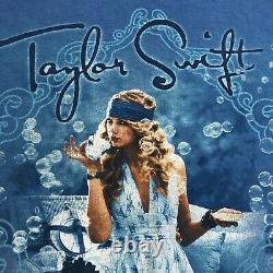 Vintage Y2k Taylor Swift Tea Party Rare Bleu Double Face Tee Chemise Adulte M