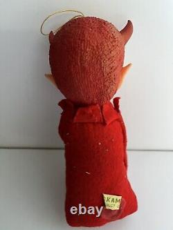 Vtg 1967 Kamar Red Winking Devil Elf Doll Knee Hugger Pixie Imp Halloween Rare